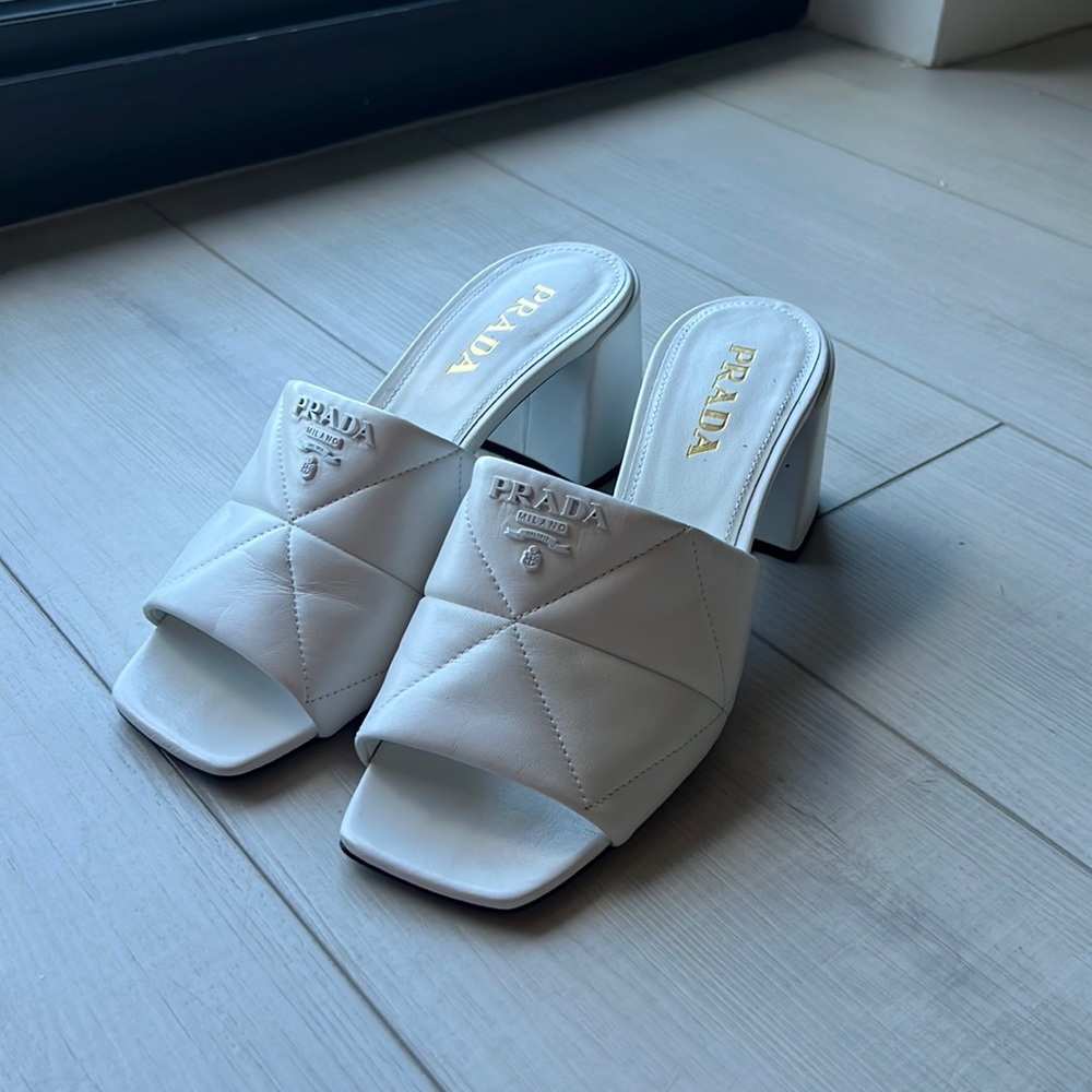 Prada Quilted nappa leather heeled sandals